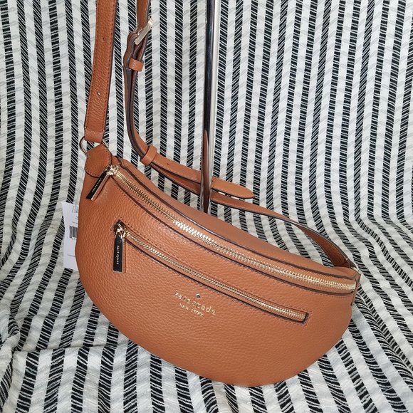 kate spade Handbags - MAKE AN OFFER kate spade warm gingerbread leather belt waist fanny leila bag